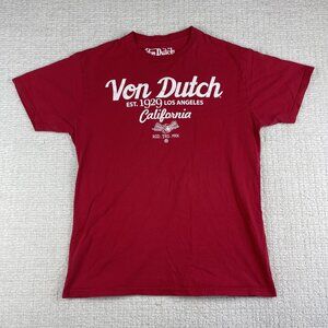 Y2K Von Dutch Men’s Retro Indie Classic Los Angeles California Red T shirt M